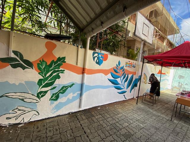 A finished wall mural